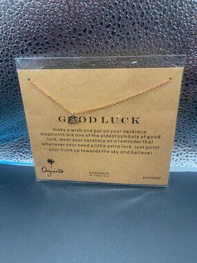 Good Luck Gold Toned Elephant Necklace by Dogeared NEW IN PACKAGE